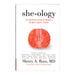 A book cover titled "She-ology: The Definitive Guide to Women's Intimate Health. Period." by Sherry A. Ross, MD, featuring a sliced grapefruit at the center from Simon & Schuster