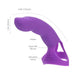 Introducing the Simple and True Silicone G-Spot Finger Extender in purple by BMS Enterprises: a flexible, super soft silicone toy with smooth and textured surfaces, measuring 4.9 inches long and 1.2 inches wide. It features a stimulating texture and an Extra Touch Finger ring for enhanced grip, making it perfect for g-spot pleasure.