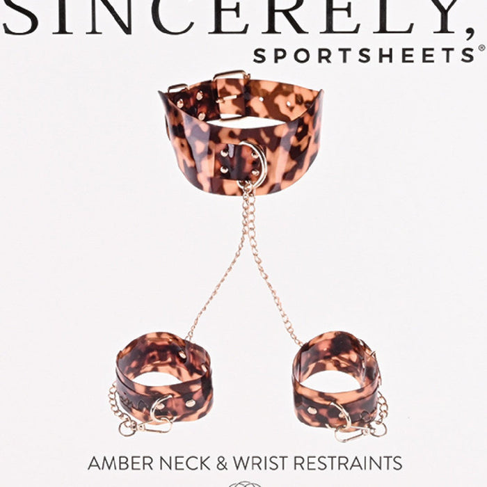 Sincerely Amber Adjustable Neck and Wrist Restraints front of box 