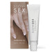 A 30 ml (1 fl. oz.) tube of "Slow Sex Finger Play Gel for Fingering" by Bijoux Indiscrets, with a delightful coconut aroma, is displayed next to its packaging. The box features a close-up of hands, and both the tube and box share the same branding and text. Ideal for natural lubrication during intimate moments.