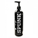 A sleek black bottle featuring white text that reads "SPUNK," equipped with a pump dispenser, holds 8 fl oz (237 ml) of Spunk Lube Hybrid Silicone/Water Realistic Cum Lubricant. This hypoallergenic formula combines the best qualities of water-based and silicone lubricants.