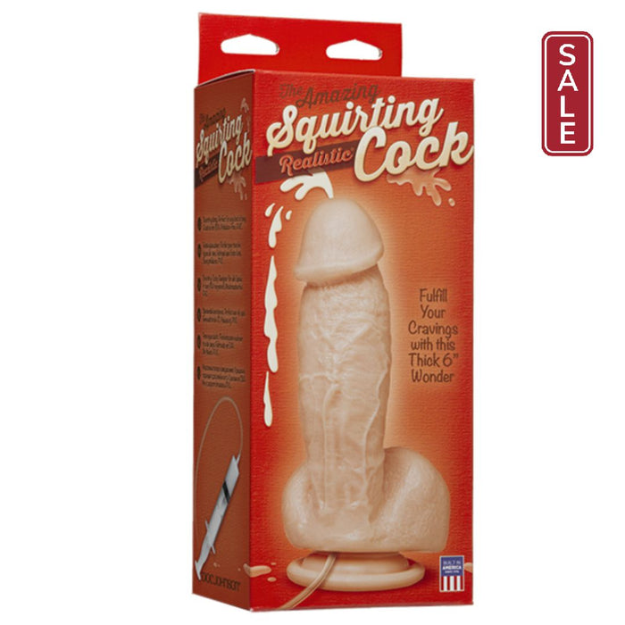 Squirting Realistic Cock 7" Ejaculating Dildo (with Suction Cup) Vanilla