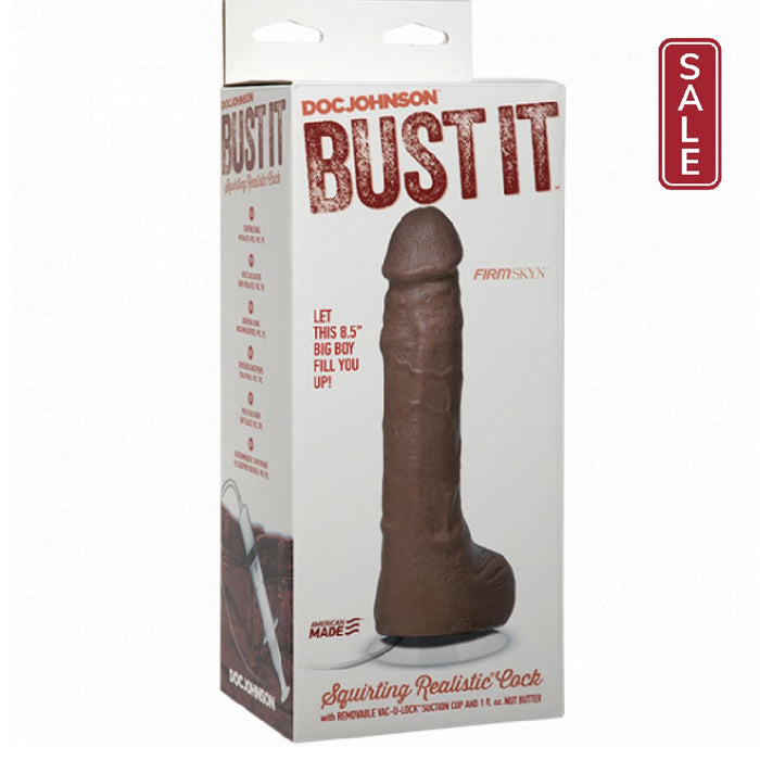 Squirting Realistic Cock Large Ejaculating Suction Cup Dildo - Caramel