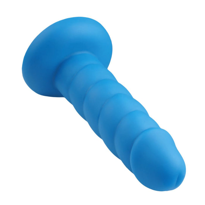 Rock Candy Dildo Suga Daddy 5.5 Inch Swirled Blue Silicone Dildo