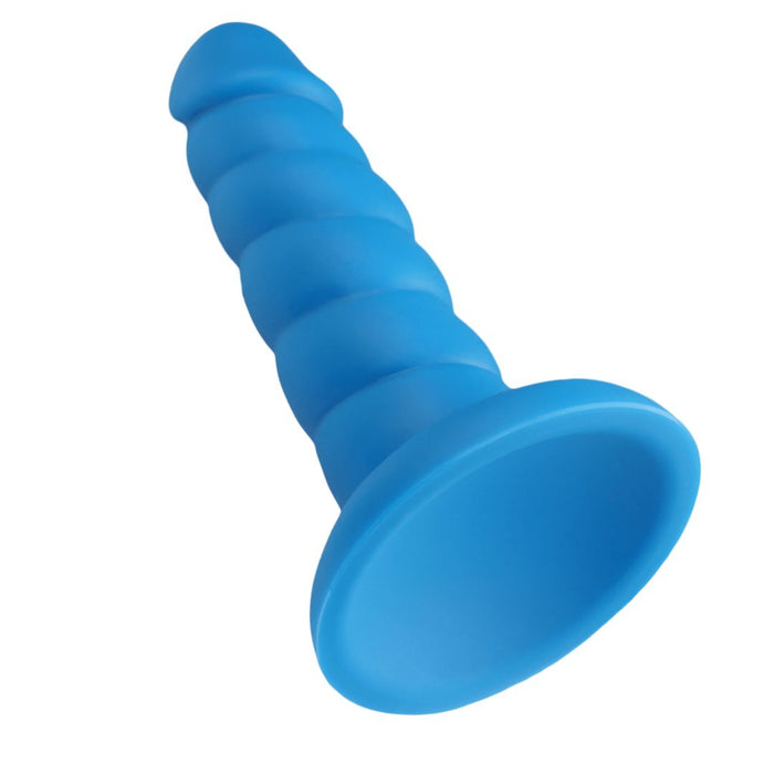 Rock Candy Dildo Suga Daddy 5.5 Inch Swirled Blue Silicone Dildo