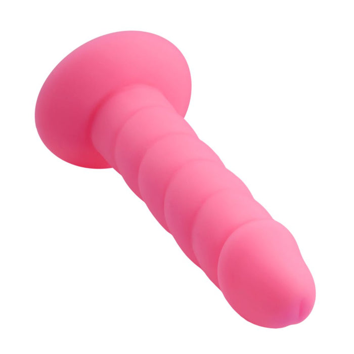 Rock Candy Dildo Suga Daddy 5.5 Inch Swirled Pink Silicone Dildo