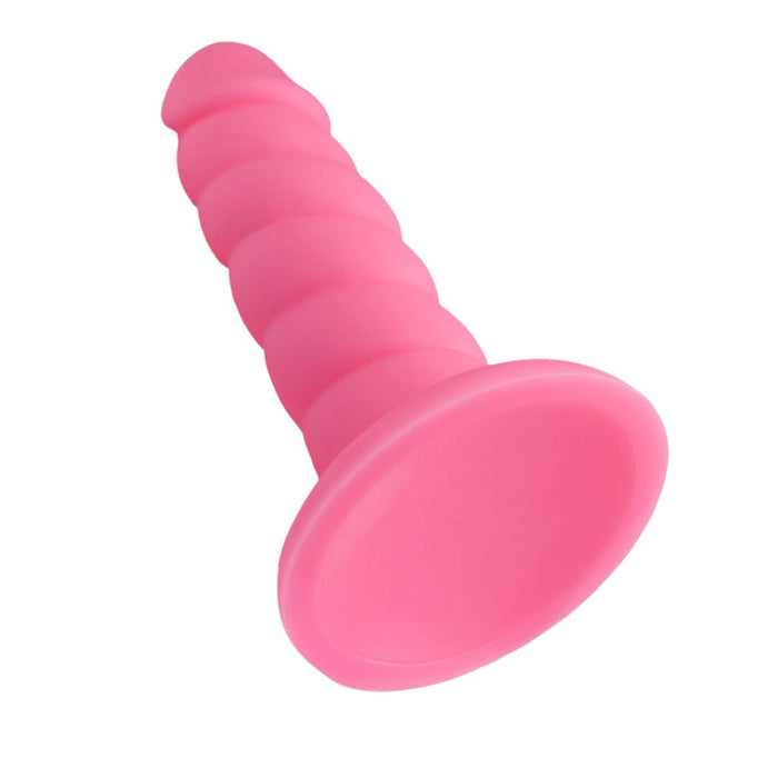 Rock Candy Dildo Suga Daddy 5.5 Inch Swirled Pink Silicone Dildo