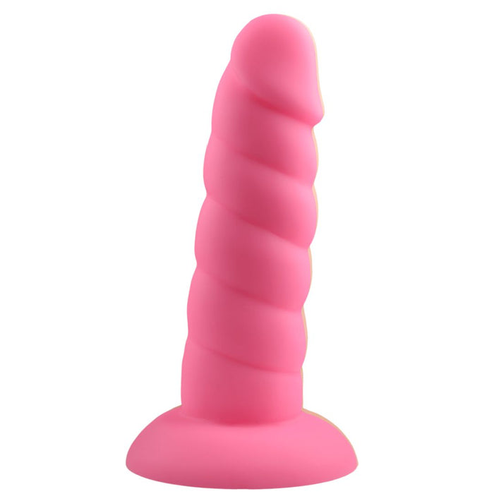 Rock Candy Dildo Suga Daddy 5.5 Inch Swirled Pink Silicone Dildo