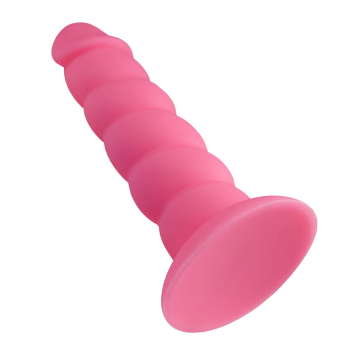 Suga Daddy 7 Inch Swirled Pink Silicone Dildo