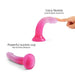 Sunrise Pink Ombre Glitter 7 inch Silicone Dildo showing how flexible it is 