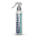 Clear bottle of Swiss Navy Premium Toy & Body Cleaner 6oz (177ml) with a grey spray nozzle. The teal and white label details that the content is an antibacterial spray cleaner, perfect for intimate areas cleaning.