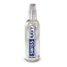 Clear bottle of  Swiss Navy Water Based Lubricant - 4oz with blue lettering 