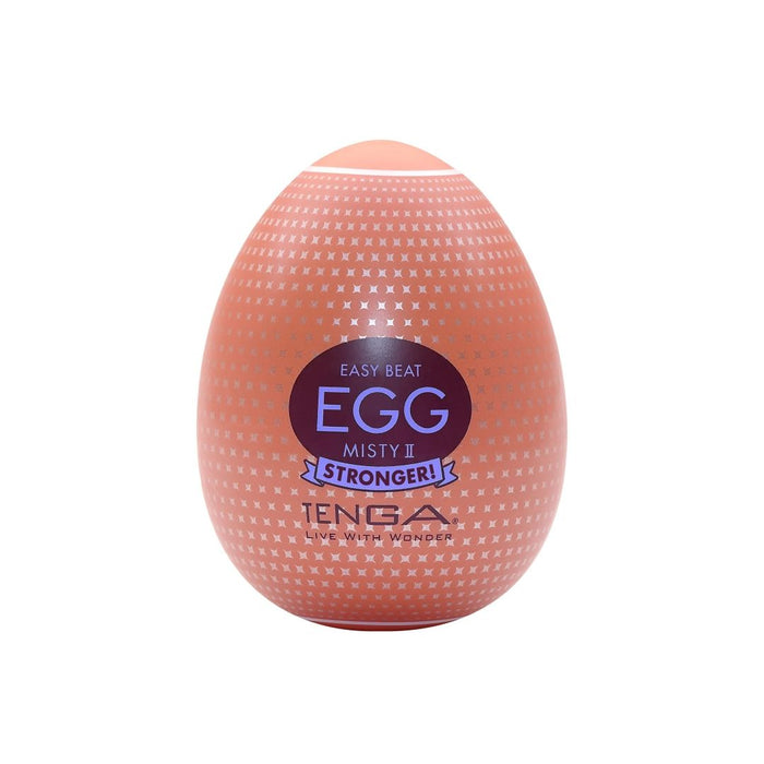 This is an image of a Tenga Egg Disposable Penis Masturbator - Misty 2, which is a male pleasure device designed to look like an egg with a unique texture on its surface for enhanced sensations.