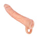 Introducing the Great Extender 2 in 1: a 9-inch penis extender and stroker from Nasstoys that features a realistic design with veins and textures in a vanilla color. This outstanding product includes a loop at the base for secure attachment, mimicking the lifelike feel of our top-rated realistic pocket pussy stroker.