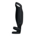 The Rocketeer Vibrating Penis Enhancer Sheath - Black, by Evolved Novelties, is a black handheld device crafted from body-safe silicone. It features a curved handle and a lower loop for securing or mounting. The device includes a ridged grip, 5V USB rechargeable port, and CE marking. Its streamlined design suggests potential use in fitness or physical therapy routines.