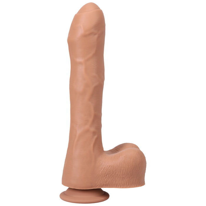 Uncut Thruster Mini Vibrating Fuck Machine Silicone Dildo - Caramel