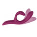 The We-Vibe Nova 2 Powerful Flexible G-Spot Rabbit Vibrator, designed by We-Vibe, features a curved, plum-colored silicone body with two appendages and a flexible neck. This ergonomic vibrator offers targeted stimulation and comfort, serving as both a rabbit vibrator and a clitoral stimulator.