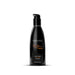 The Wicked Aqua Heat Water Based Warming Lubricant from Wicked Lubes comes in a sleek black 60ml (2 fl. oz) bottle featuring an orange design and text, along with a convenient pump dispenser on top. This water-based warming lubricant is sex toy friendly.