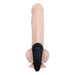 The Zero Tolerance Vibrating Black Ball Cradle by Evolved Novelties, features a realistic, flesh-toned dildo with prominent veins and a black suction base, standing upright against a white background, offering the reliability of a silicone vibrator.