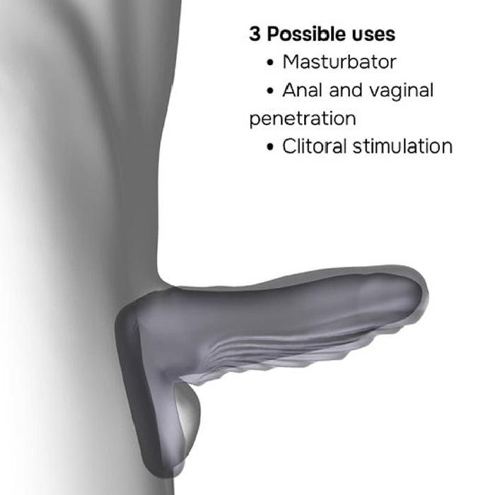 The Ryzer 2 in 1 Penis Extender and Masturbation Sleeve, available in purple, is an attachable textured silicone sleeve with internal ridges for enhanced sensations. It can be used for masturbation, anal and vaginal penetration, and clitoral stimulation.