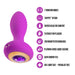 The Charm Vibrating Textured Silicone Butt Plug in Amethyst by Blush boasts powerful vibrations and various features, including 7 modes, a "StayPut" design, a tapered head for comfort, a textured surface for pleasure, and USB magnetic rechargeable capability. Made from platinum-cured liquid silicone, it offers a satin smooth feel and is 100% body safe and phthalate-free.