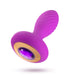 The "Charm Vibrating Textured Silicone Butt Plug in Amethyst" by Blush features a luxurious ribbed design and a stunning gold-toned base with a jewel-like sapphire gem. It's crafted from premium platinum cured silicone for an exceptional experience.